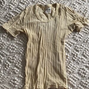 Pointelle Tee in Canary